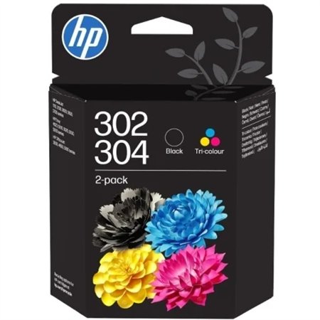 HP 302/304 Preto + Cores Pack de 2 Tinteiros Originais B82L1AE/X4D37AE/3JB05AE