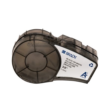 Brady M21-375-499 Fita de Etiquetas Original Tela de Nylon Texto Preto sobre Fundo Branco Largura 9,53mm x 4,88m