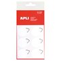 Conjunto de 12 ganchos autoadesivos redondos Apli Ø 30mm - Suporte triangular de metal - Base adesiva branca - Alta resistência 