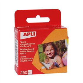Pacote com 250 tachinhas autoadesivas dupla face Apli, 12x16mm - Ideais para fotos, scrapbooking e artesanato - Sem ácido