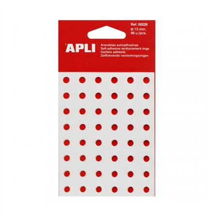 Pacote Apli com 96 arruelas de reforço Ø 13mm - Alta resistência à tração e abrasão - Ideal para escolas, escritórios e residênc