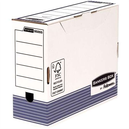 Caixa Fellowes Bankers Box 100mm A4 para Arquivo Final - Montagem Automática Fastfold - Papelão Reciclado com Certificação FSC