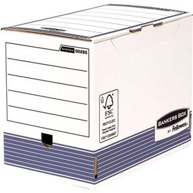 Caixa Fellowes Bankers Box 200mm A4 para Arquivo Final - Montagem Automática Fastfold - Papelão Reciclado com Certificação FSC
