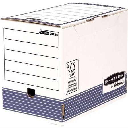Caixa Fellowes Bankers Box 200mm A4 para Arquivo Final - Montagem Automática Fastfold - Papelão Reciclado com Certificação FSC