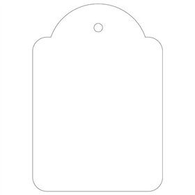 Pacote com 400 etiquetas Apli, 45x65mm - com furo pré-perfurado - com fio de poliéster branco - cor branca