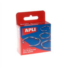 Pacote com 20 anéis metálicos articulados Apli Ø20 mm