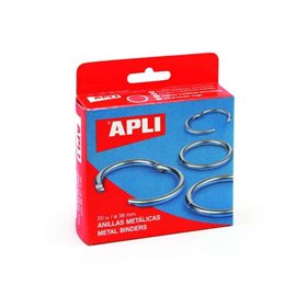Pacote com 10 anéis metálicos articulados Apli Ø46 mm