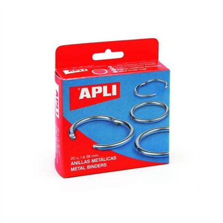 Pacote com 10 anéis metálicos articulados Apli Ø46 mm