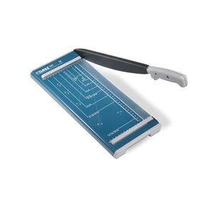 Guilhotina de papel Dahle 502 com alavanca, formato A4, capacidade para 8 folhas, lâmina superior em aço maciço.
