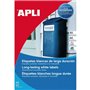 Pacote com 80 etiquetas permanentes Apli, 105x148mm - Feitas de poliéster - Bordas retas - Resistentes às intempéries - Brancas