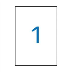 Pacote com 20 etiquetas de poliéster branco Apli, 210 x 297 mm - Adesivo permanente - Bordas retas - Resistentes às intempéries