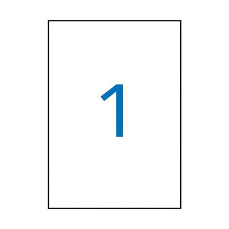 Pacote com 20 etiquetas de poliéster branco Apli, 210 x 297 mm - Adesivo permanente - Bordas retas - Resistentes às intempéries