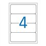 Pacote com 100 etiquetas retangulares para arquivos Apli, 190x61mm - 25 folhas com 4 etiquetas cada - Adesivo permanente - Canto