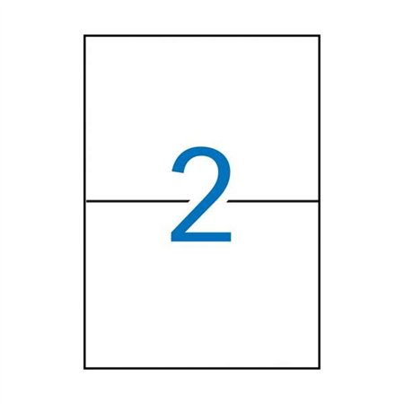 Pacote com 200 etiquetas retangulares Apli, 210x148mm - 100 folhas com 2 etiquetas cada - Adesivo permanente - Bordas retas - Br