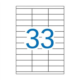 Pacote Apli com 3.300 etiquetas retangulares de 70x25,4mm - 100 folhas com 33 etiquetas cada - Adesivo permanente - Bordas retas