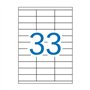 Pacote Apli com 3.300 etiquetas retangulares de 70x25,4mm - 100 folhas com 33 etiquetas cada - Adesivo permanente - Bordas retas