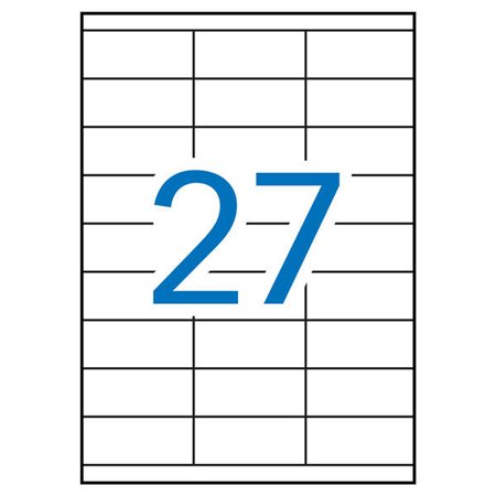 Pacote Apli com 2.700 etiquetas retangulares de 70x30mm - 100 folhas com 27 etiquetas cada - Adesivo permanente - Bordas retas -