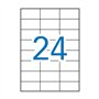 Pacote Apli com 2.400 etiquetas retangulares de 70x37mm - 100 folhas com 24 etiquetas cada - Adesivo permanente - Bordas retas -