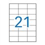Pacote com 2.100 etiquetas retangulares Apli, 70x42,4mm - 100 folhas com 21 etiquetas cada - Adesivo permanente - Bordas retas -