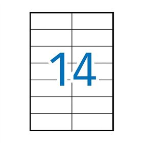 Pacote com 1.400 etiquetas Apli, 105 x 42,4 mm - Adesivo permanente - Bordas retas - Brancas