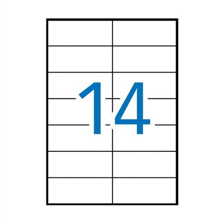 Pacote com 1.400 etiquetas Apli, 105 x 42,4 mm - Adesivo permanente - Bordas retas - Brancas