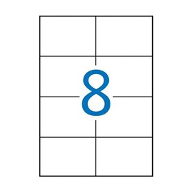 Pacote com 800 etiquetas retangulares Apli, 105x74mm - 100 folhas com 8 etiquetas cada - Adesivo permanente - Bordas retas - Bra