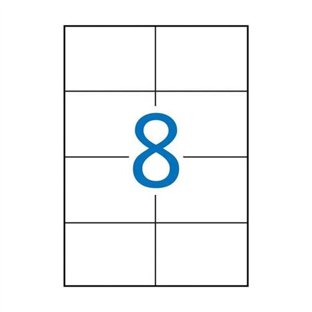 Pacote com 800 etiquetas retangulares Apli, 105x74mm - 100 folhas com 8 etiquetas cada - Adesivo permanente - Bordas retas - Bra