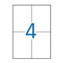 Pacote com 400 etiquetas retangulares Apli, 105 x 148 mm - 100 folhas com 4 etiquetas cada - Adesivo permanente - Bordas retas -