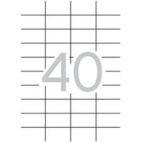 Pacote com 4.000 etiquetas retangulares Apli, 52,5 x 29,7 mm - 100 folhas com 40 etiquetas cada - Adesivo permanente - Bordas re