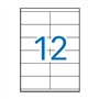 Pacote com 1.200 etiquetas retangulares Apli, 105x48mm - 100 folhas com 12 etiquetas cada - Adesivo permanente - Bordas retas - 