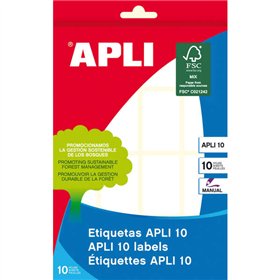 Pacote com 160 etiquetas brancas Apli, 25x40mm - Bordas arredondadas - Adesivo permanente
