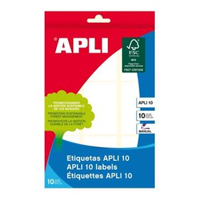 Pacote com 90 etiquetas retangulares Apli 34x53mm - 10 folhas com 9 etiquetas cada - Adesivo permanente - Ideal para escrever - 
