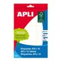 Pacote com 90 etiquetas retangulares Apli 34x53mm - 10 folhas com 9 etiquetas cada - Adesivo permanente - Ideal para escrever - 