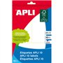 Pacote com 30 etiquetas retangulares Apli, 53x100mm - 10 folhas com 3 etiquetas cada - Adesivo permanente - Bordas arredondadas 