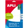 Pacote com 20 etiquetas retangulares Apli, 81 x 110 mm - 10 folhas com 2 etiquetas cada - Adesivo permanente - Bordas arredondad