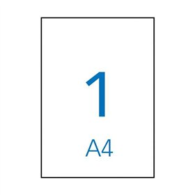 Pacote com 500 etiquetas Apli, 210x297mm - 500 folhas por etiqueta - Adesivo permanente - Bordas retas - Brancas