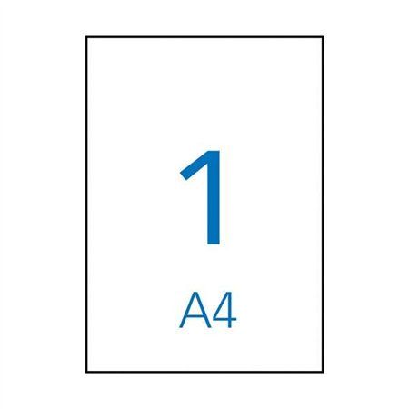 Pacote com 500 etiquetas Apli, 210x297mm - 500 folhas por etiqueta - Adesivo permanente - Bordas retas - Brancas