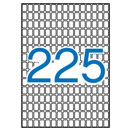 Pacote Apli com 3.375 etiquetas retangulares de 8x12mm - 15 folhas A5 com 225 etiquetas cada - Adesivo permanente - Brancas