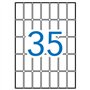 Pacote com 525 etiquetas retangulares Apli, 18x40mm - 15 folhas A5 com 35 etiquetas cada - Adesivo permanente - Cantos arredonda