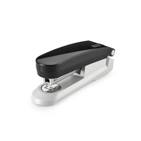 Grampeador de mesa Novus Evolution E 20 + Caixa com 200 grampos 24/6 - Até 20 folhas - Fecha, abre e grampeia - Preto/Cinza clar