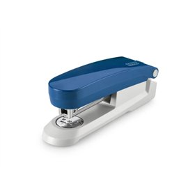 Grampeador de mesa Novus Evolution E 20 + Caixa com 200 grampos 24/6 - Até 20 folhas - Fecha, abre e grampeia - Azul/Cinza claro