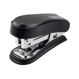 Grampeador compacto Novus Mini - Até 12 folhas - Grampeamento com abertura e fechamento - Inclui 320 grampos - Preto