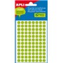 Pacote Apli Mini com 288 Etiquetas Redondas Ø 8mm - 3 Folhas com 96 Etiquetas - Adesivo Permanente - Verde Fluorescente