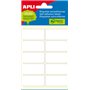 Pacote com 60 etiquetas Apli 19x40mm - 6 folhas com 10 etiquetas cada - Adesivo permanente - Bordas arredondadas - Brancas