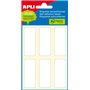 Pacote com 36 etiquetas Apli 20x50mm - 6 folhas com 6 etiquetas cada - Adesivo permanente - Bordas arredondadas - Brancas