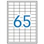 Pacote com 6.500 etiquetas retangulares Apli, 38 x 21,2 mm - 100 folhas com 65 etiquetas cada - Adesivo removível - Bordas retas
