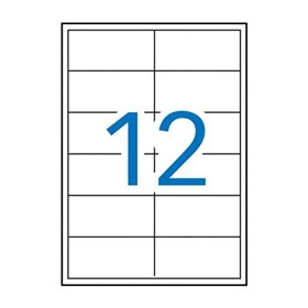 Pacote com 1.200 etiquetas retangulares Apli, 97 x 42,4 mm - 100 folhas com 12 etiquetas cada - Bordas retas - Adesivo removível