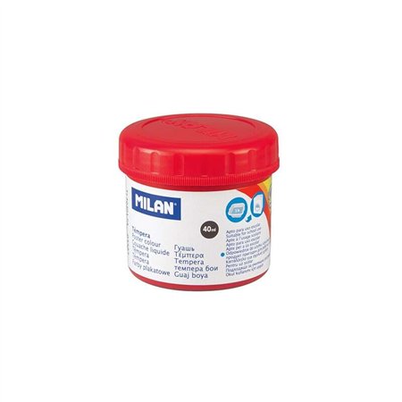 Tinta têmpera Milan em pote de 40ml - Secagem rápida - Misturável - Vermelho Vermelhão