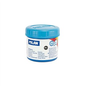 Tinta têmpera Milan em pote de 40ml - Secagem rápida - Misturável - Cor ciano