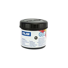 Tinta têmpera Milan em pote de 40ml - Secagem rápida - Misturável - Preta